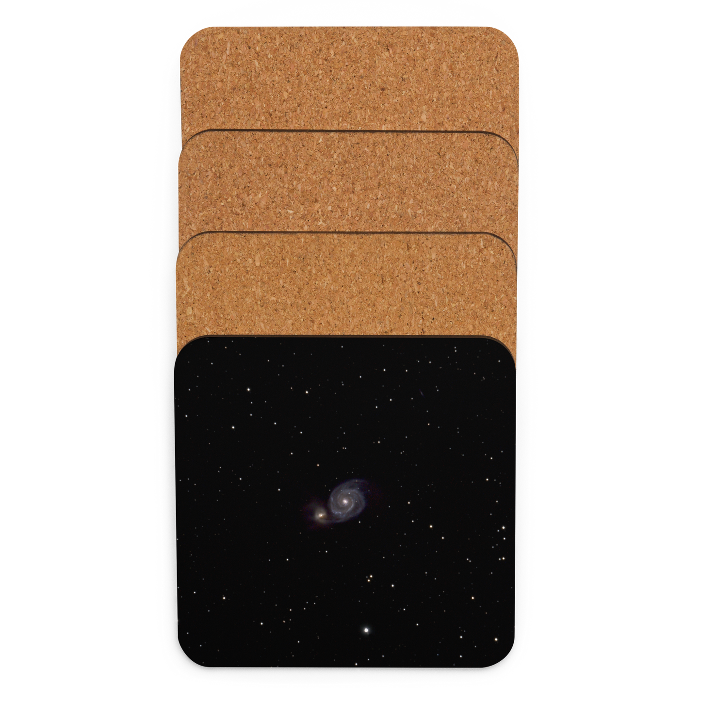 Whirlpool Galaxy Coaster with Cork Backing