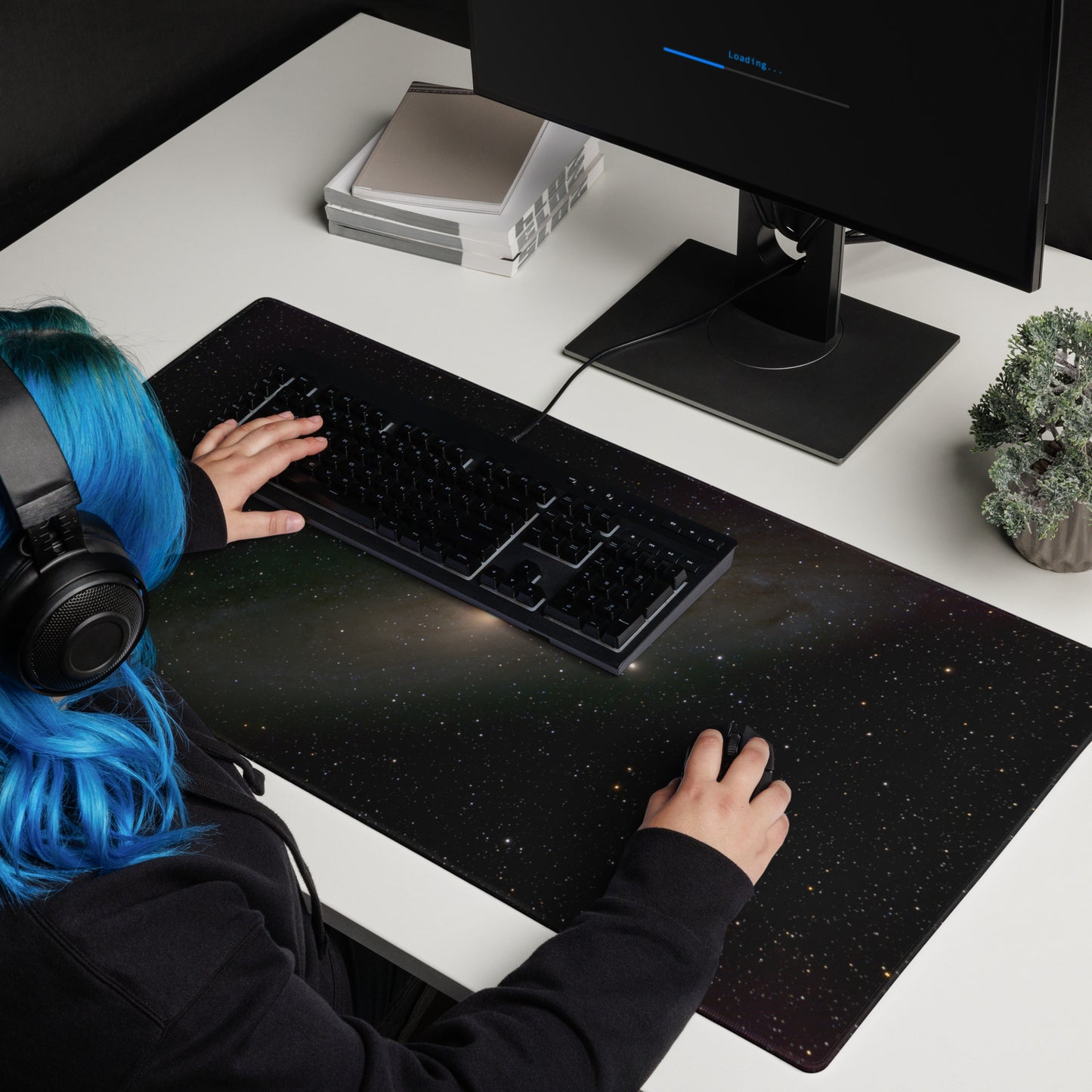 Cosmic Beauty Gaming Mouse Pad featuring the Andromeda Galaxy