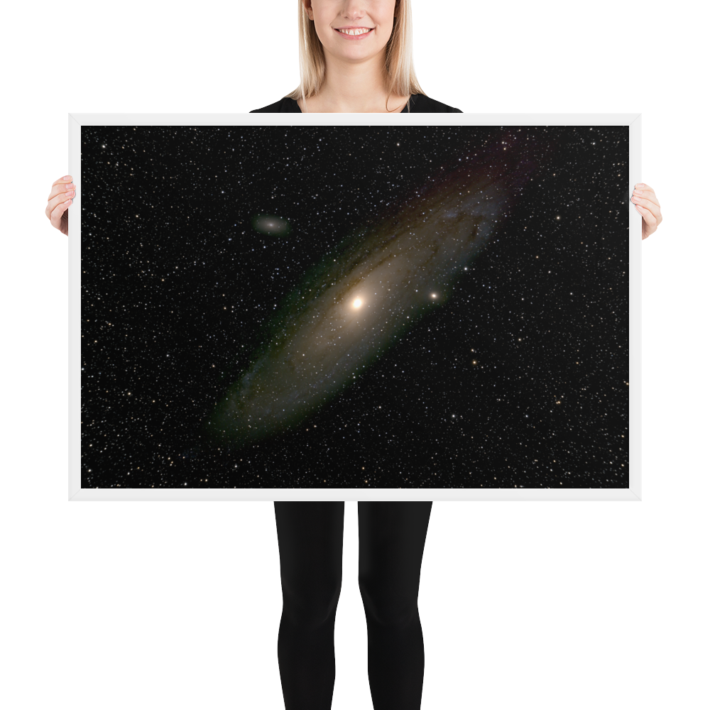 Andromeda Galaxy Unveiled: Premium Framed Astrophotography Luster Print
