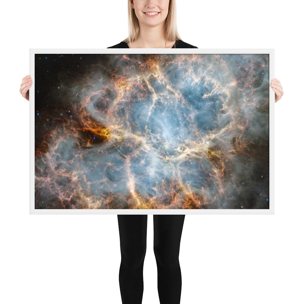 Crab Nebula from JWST Print with Frame in Galactic Sizes