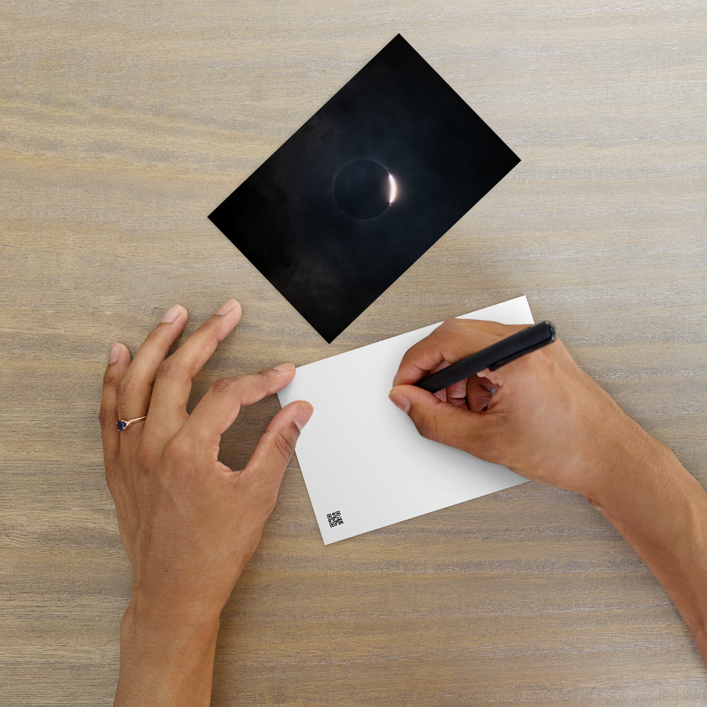 2024 Solar Eclipse Diamond Ring Postcard - Share Cosmic Wonders with Loved Ones Near and Far 🌞🌙