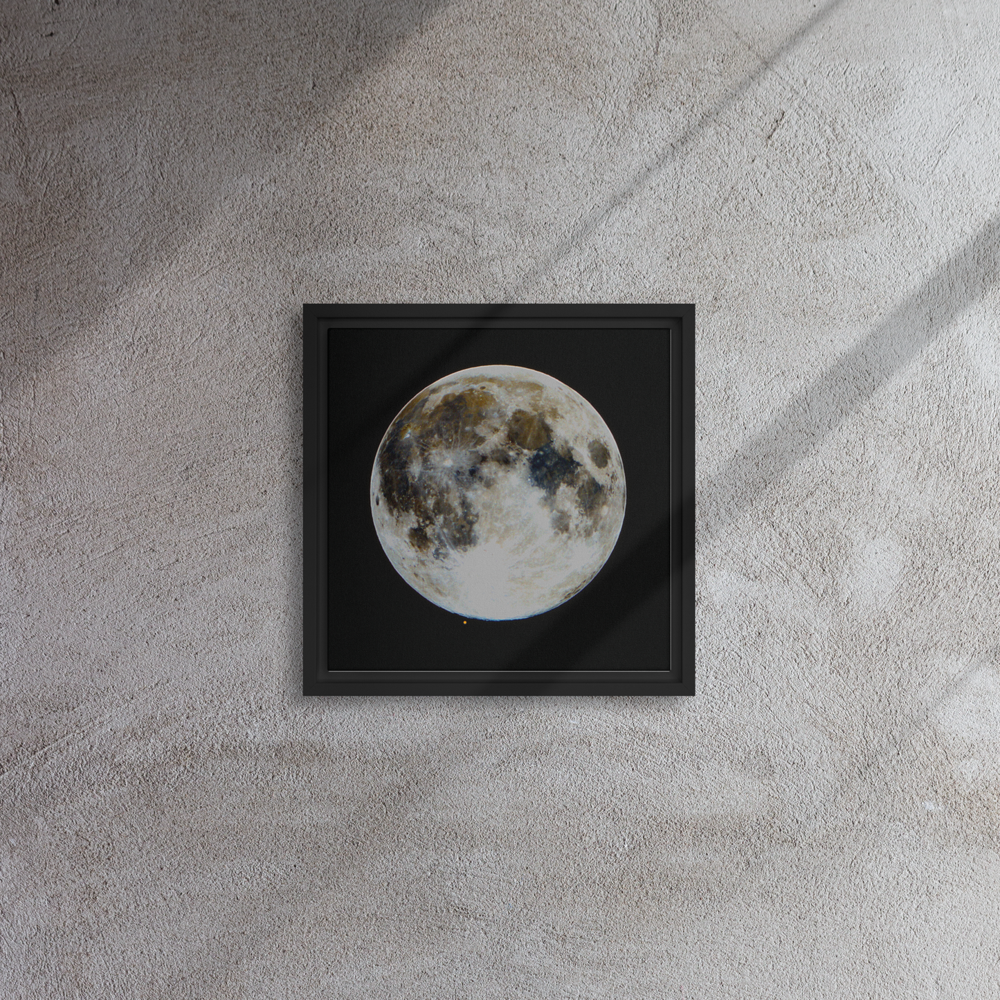 Moon Almost Hitting Mars, Astrophotography, Framed Canvas