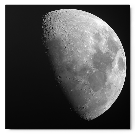 Monochrome Moon in Hydrogen-Alpha - High-Detail Lunar Metal Print