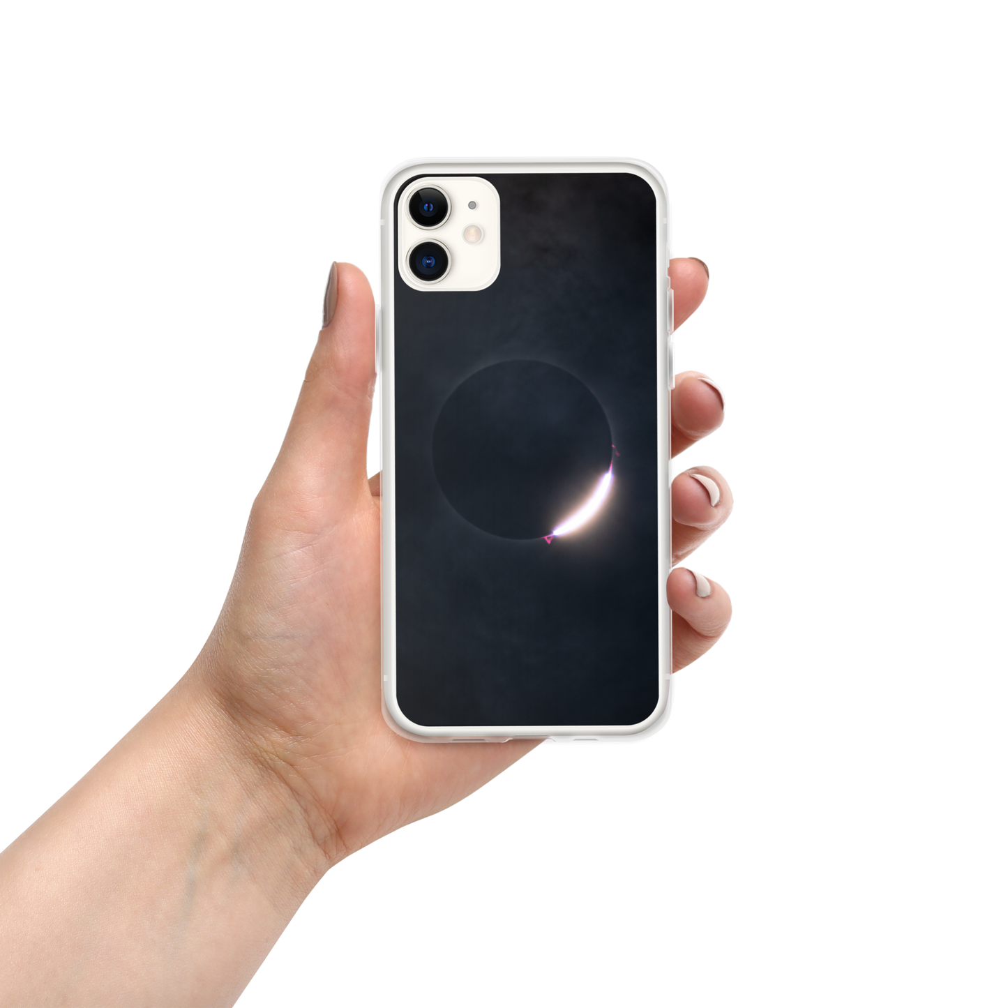 2024 Solar Eclipse Diamond Ring iPhone Clear Case - Protect Your iPhone with Stellar Style 🌞🌙