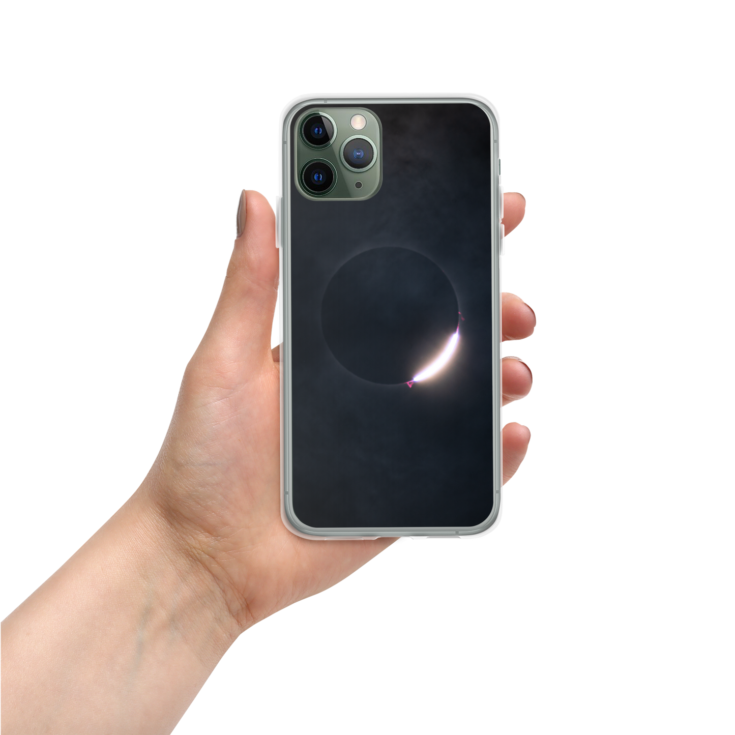 2024 Solar Eclipse Diamond Ring iPhone Clear Case - Protect Your iPhone with Stellar Style 🌞🌙