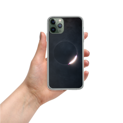 2024 Solar Eclipse Diamond Ring iPhone Clear Case - Protect Your iPhone with Stellar Style 🌞🌙