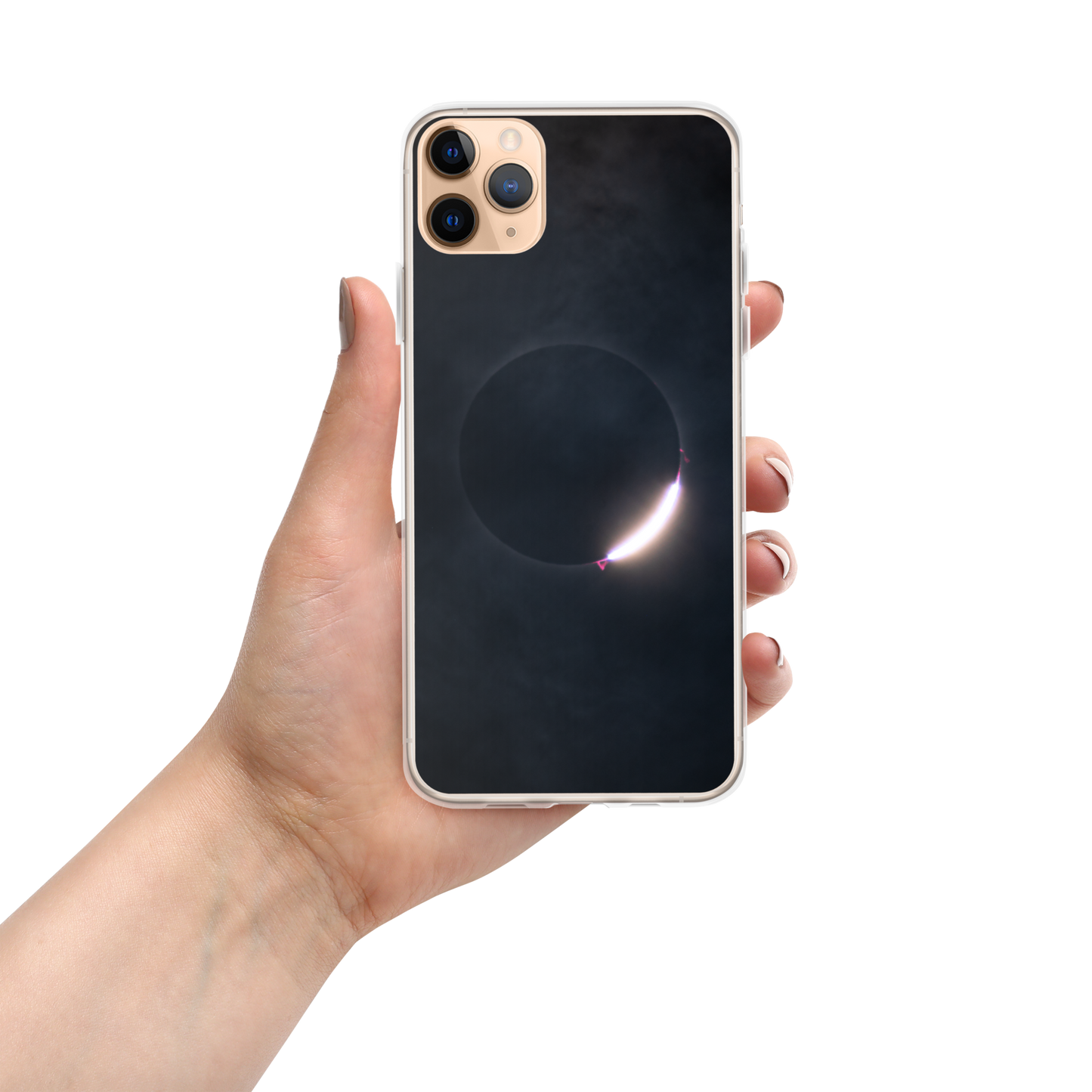 2024 Solar Eclipse Diamond Ring iPhone Clear Case - Protect Your iPhone with Stellar Style 🌞🌙