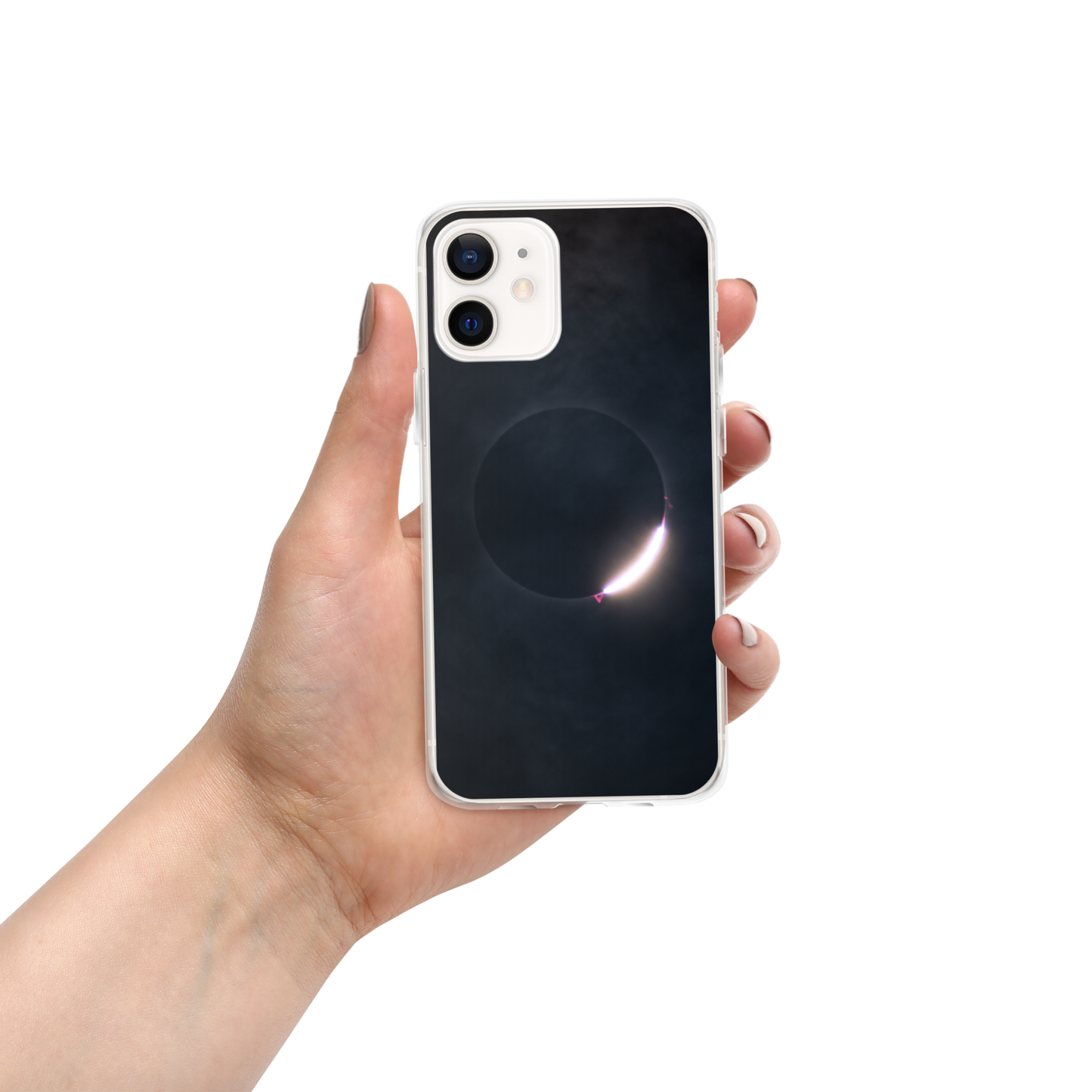 2024 Solar Eclipse Diamond Ring iPhone Clear Case - Protect Your iPhone with Stellar Style 🌞🌙