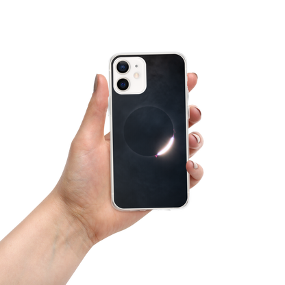 2024 Solar Eclipse Diamond Ring iPhone Clear Case - Protect Your iPhone with Stellar Style 🌞🌙