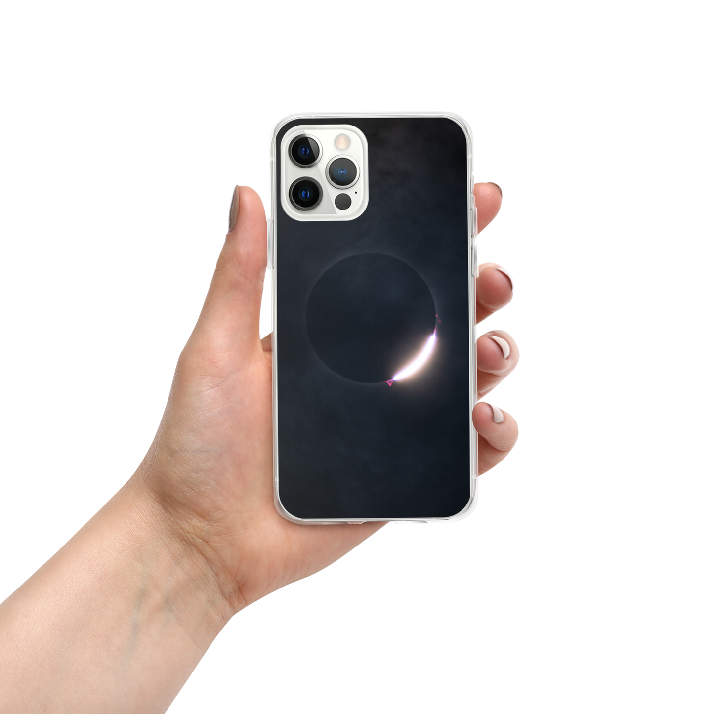 2024 Solar Eclipse Diamond Ring iPhone Clear Case - Protect Your iPhone with Stellar Style 🌞🌙