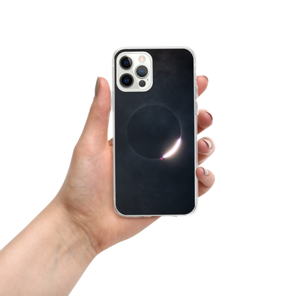 2024 Solar Eclipse Diamond Ring iPhone Clear Case - Protect Your iPhone with Stellar Style 🌞🌙