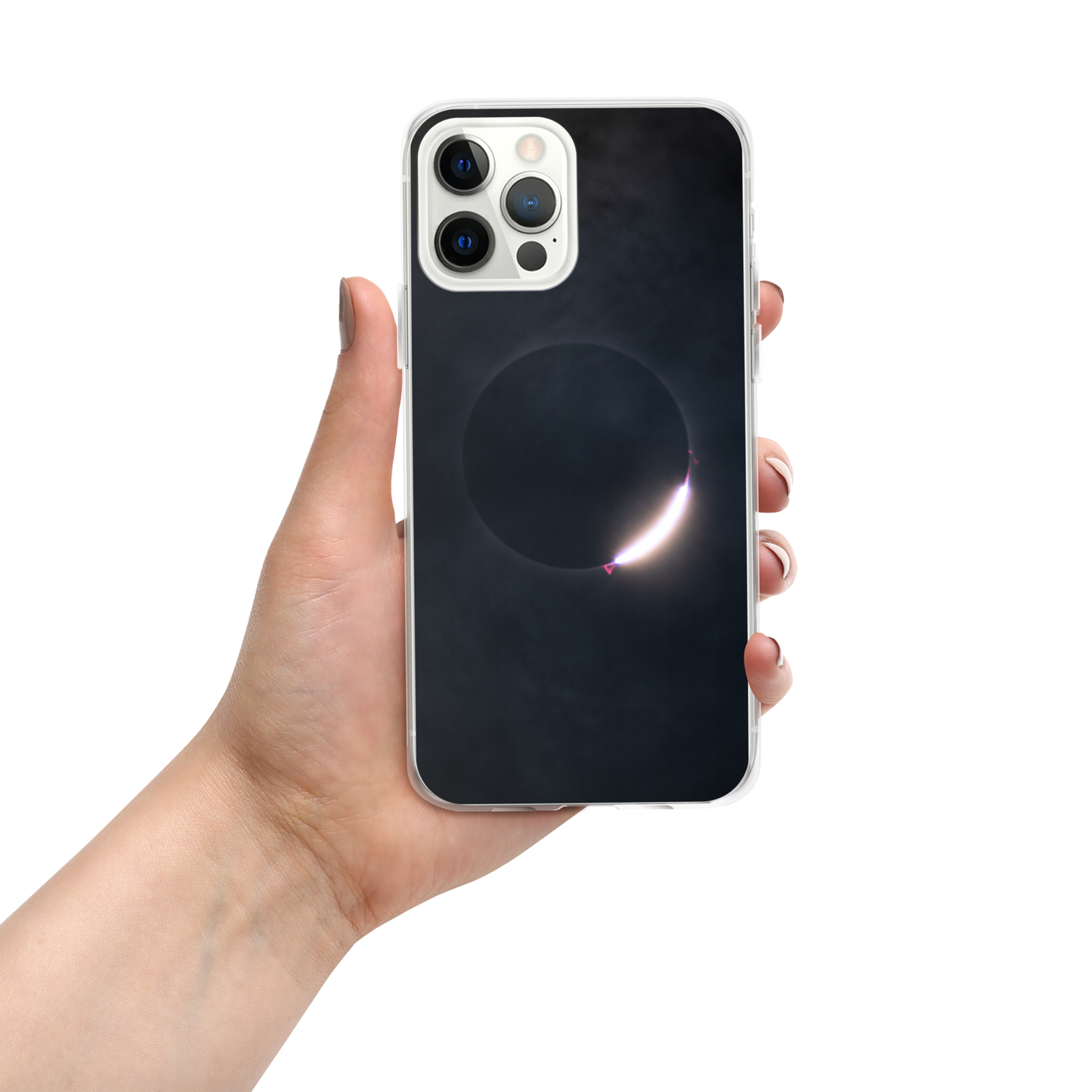 2024 Solar Eclipse Diamond Ring iPhone Clear Case - Protect Your iPhone with Stellar Style 🌞🌙