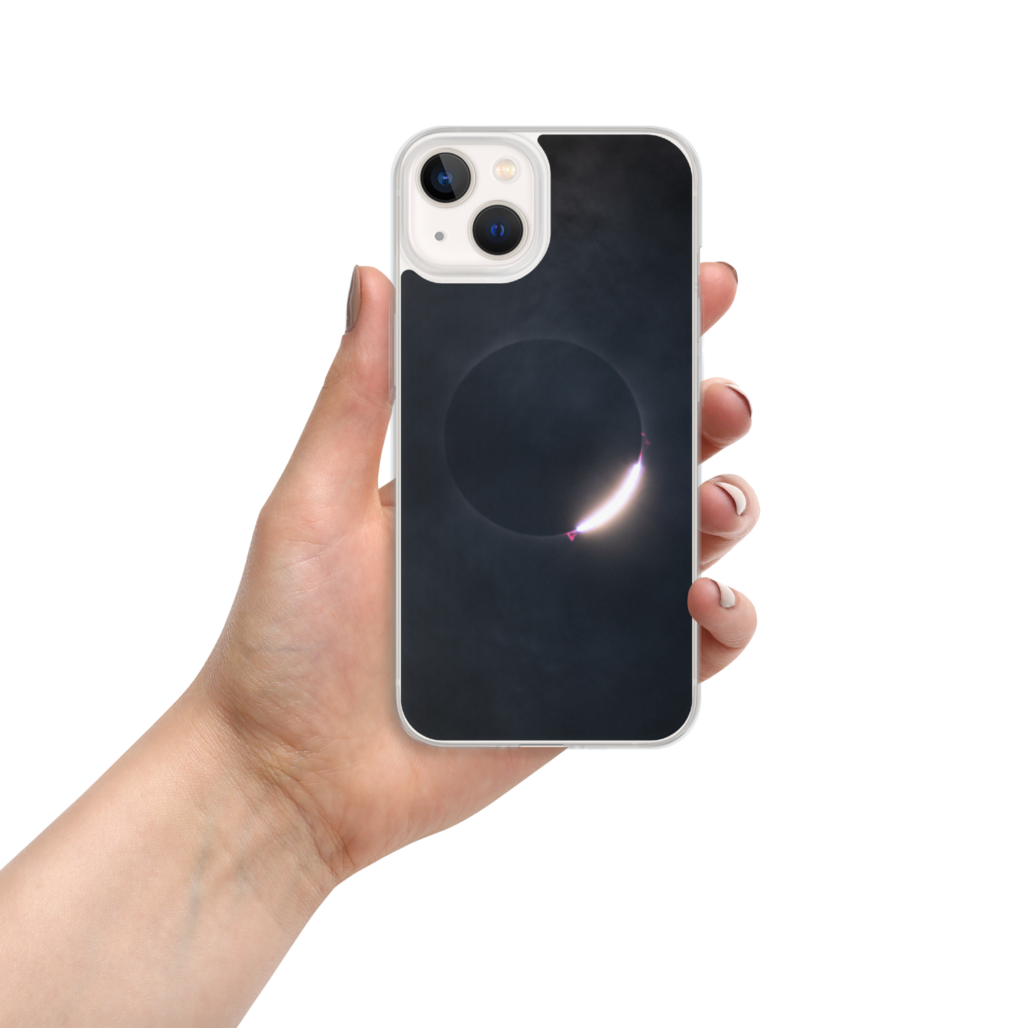 2024 Solar Eclipse Diamond Ring iPhone Clear Case - Protect Your iPhone with Stellar Style 🌞🌙