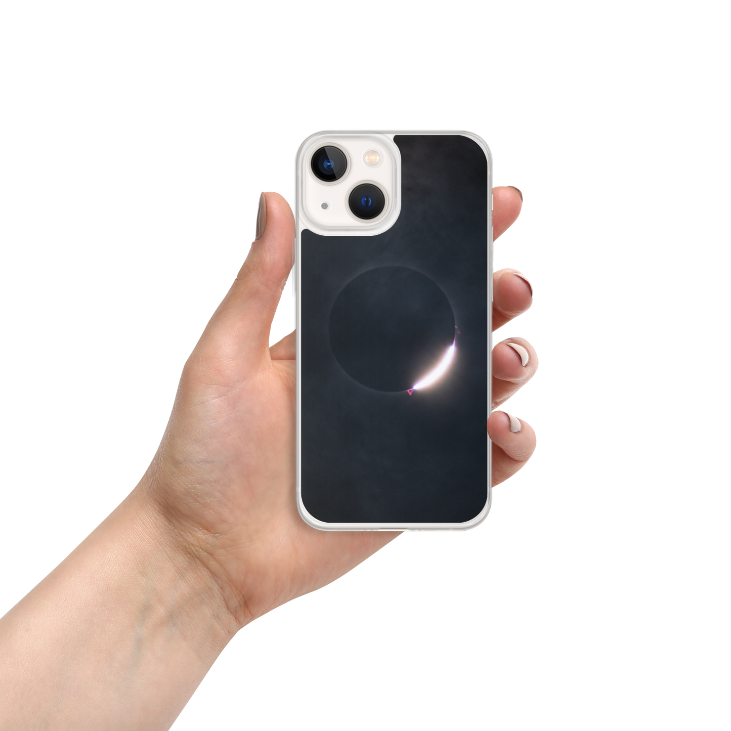 2024 Solar Eclipse Diamond Ring iPhone Clear Case - Protect Your iPhone with Stellar Style 🌞🌙