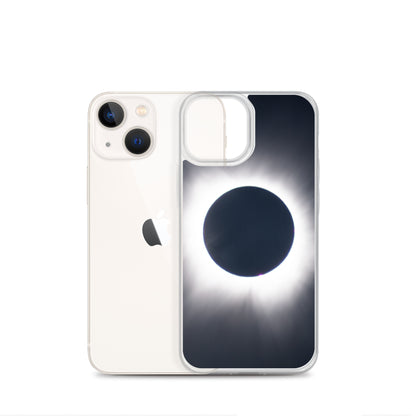 iPhone Clear Phone Case of 2024 Solar Eclipse Totality - Protect Your iPhone with Celestial Elegance 🌞🌑