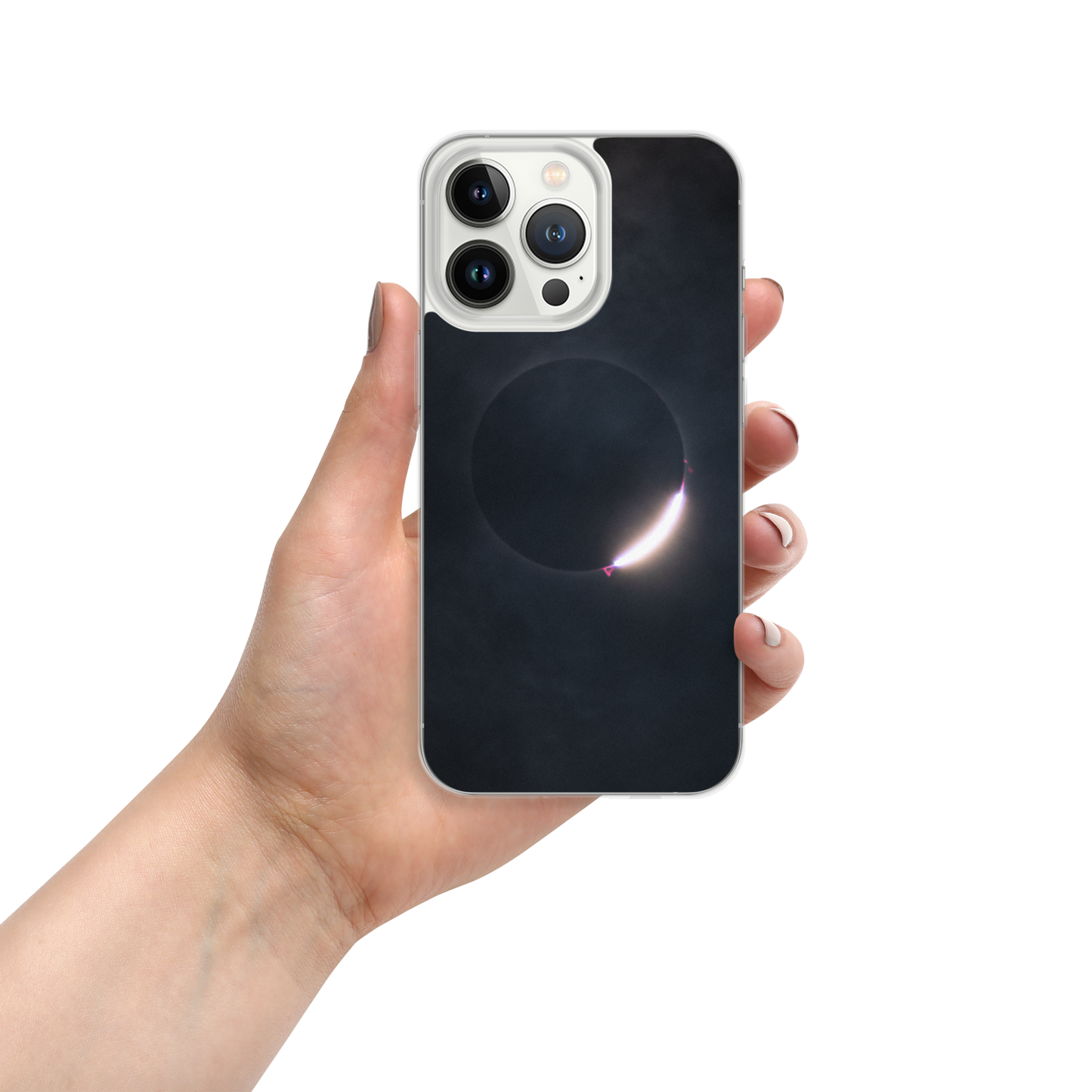 2024 Solar Eclipse Diamond Ring iPhone Clear Case - Protect Your iPhone with Stellar Style 🌞🌙