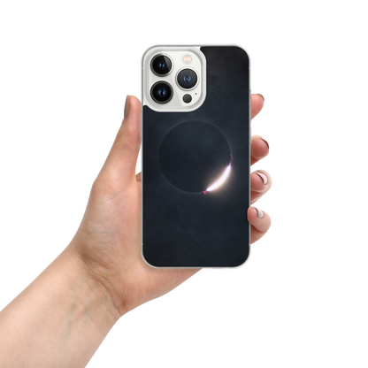 2024 Solar Eclipse Diamond Ring iPhone Clear Case - Protect Your iPhone with Stellar Style 🌞🌙