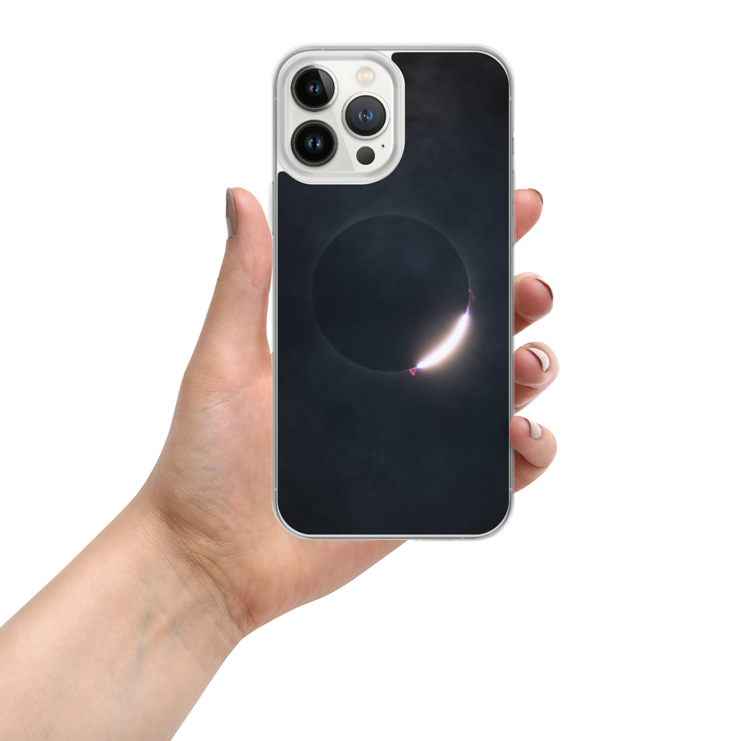 2024 Solar Eclipse Diamond Ring iPhone Clear Case - Protect Your iPhone with Stellar Style 🌞🌙
