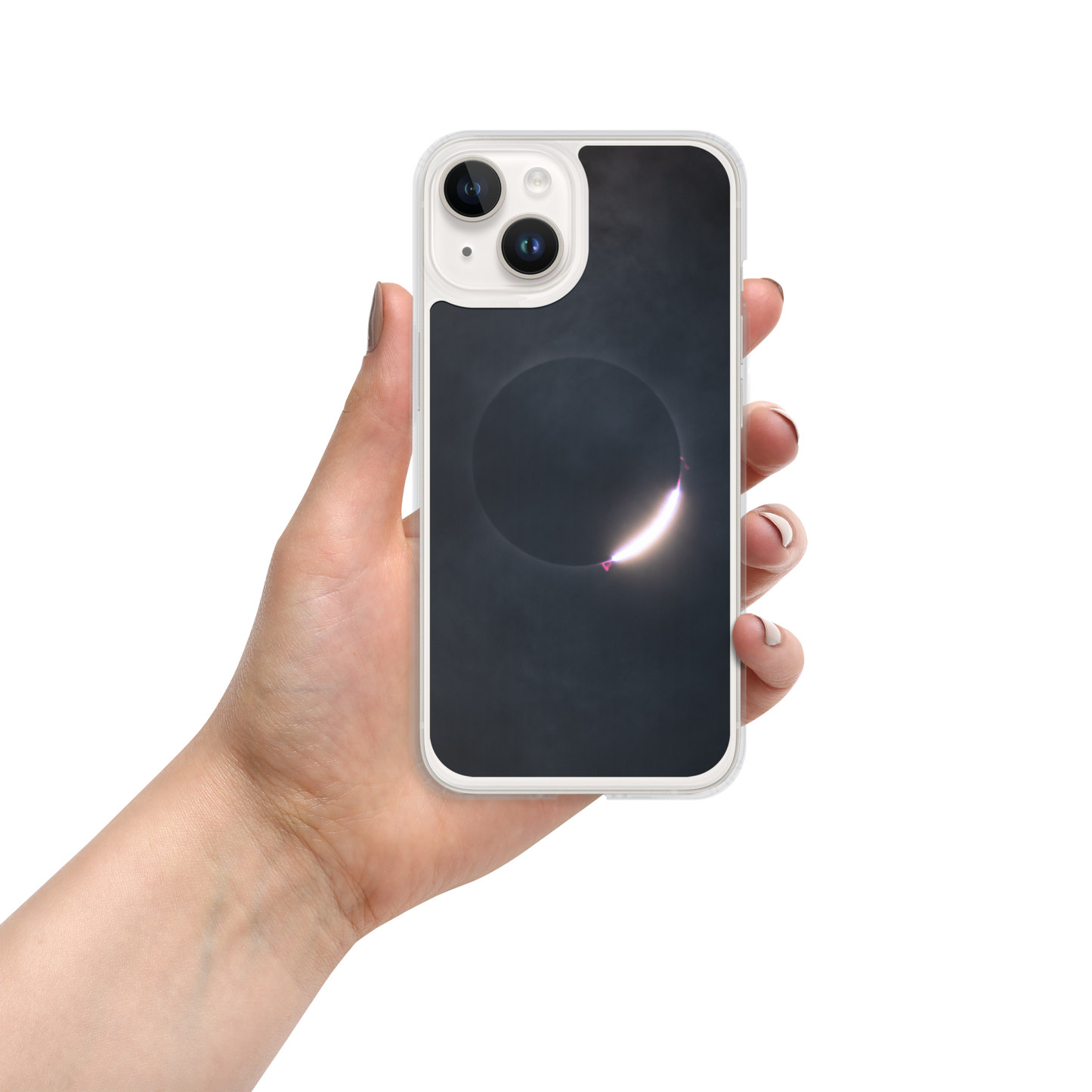2024 Solar Eclipse Diamond Ring iPhone Clear Case - Protect Your iPhone with Stellar Style 🌞🌙