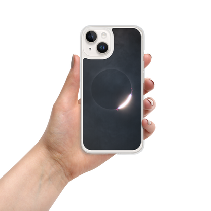 2024 Solar Eclipse Diamond Ring iPhone Clear Case - Protect Your iPhone with Stellar Style 🌞🌙