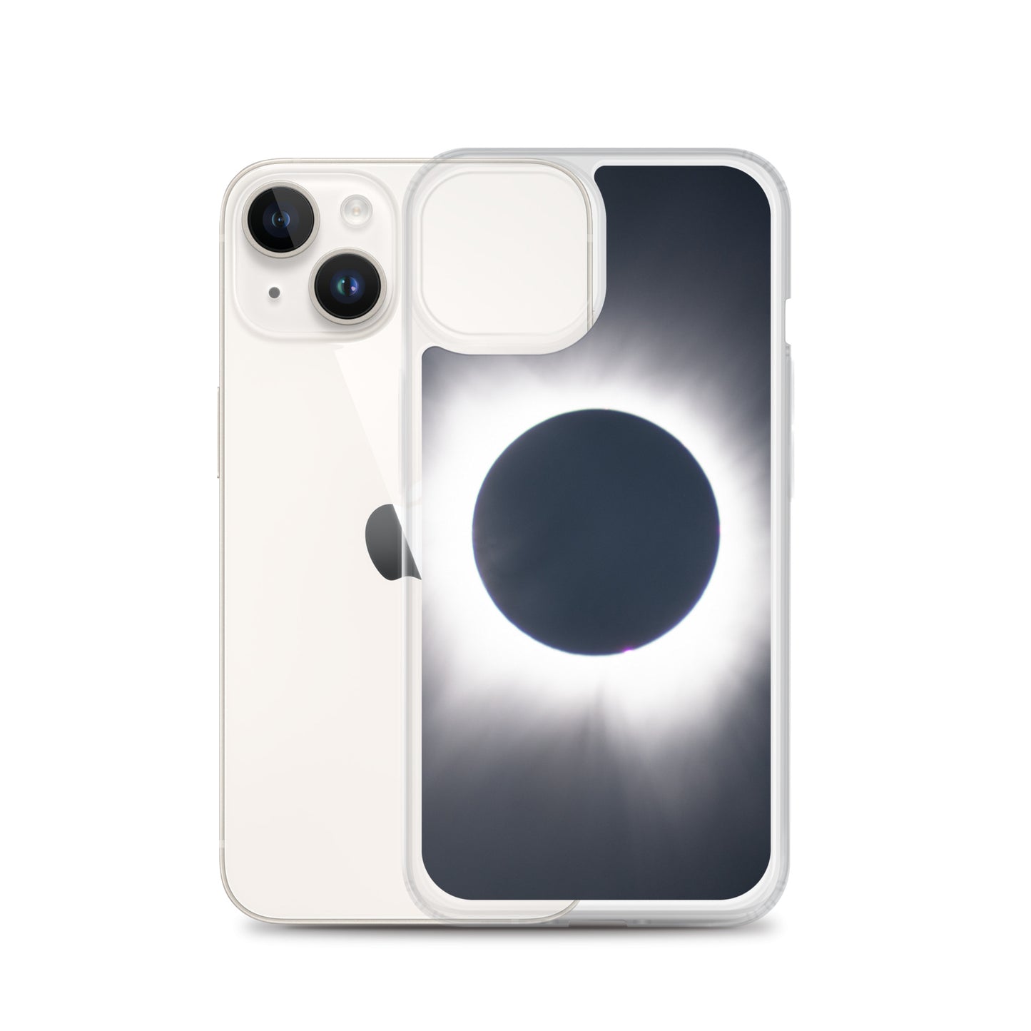 iPhone Clear Phone Case of 2024 Solar Eclipse Totality - Protect Your iPhone with Celestial Elegance 🌞🌑