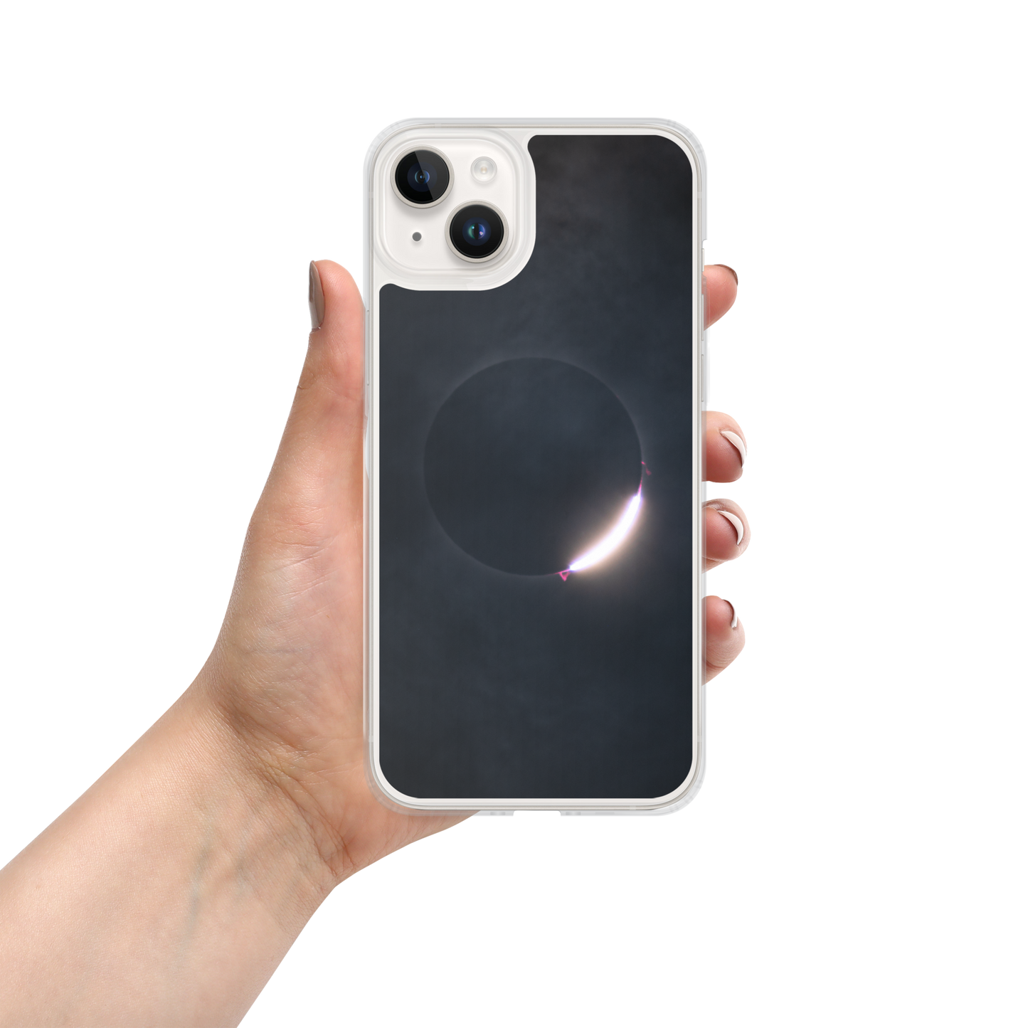2024 Solar Eclipse Diamond Ring iPhone Clear Case - Protect Your iPhone with Stellar Style 🌞🌙
