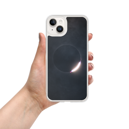2024 Solar Eclipse Diamond Ring iPhone Clear Case - Protect Your iPhone with Stellar Style 🌞🌙