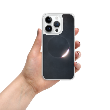 2024 Solar Eclipse Diamond Ring iPhone Clear Case - Protect Your iPhone with Stellar Style 🌞🌙
