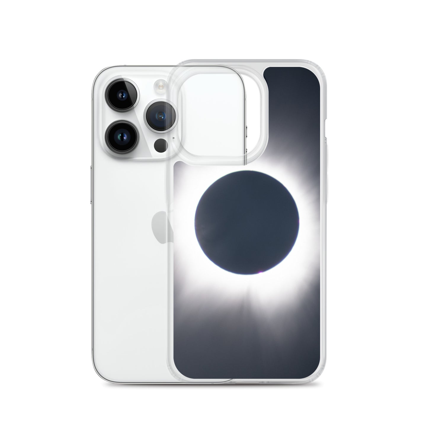 iPhone Clear Phone Case of 2024 Solar Eclipse Totality - Protect Your iPhone with Celestial Elegance 🌞🌑