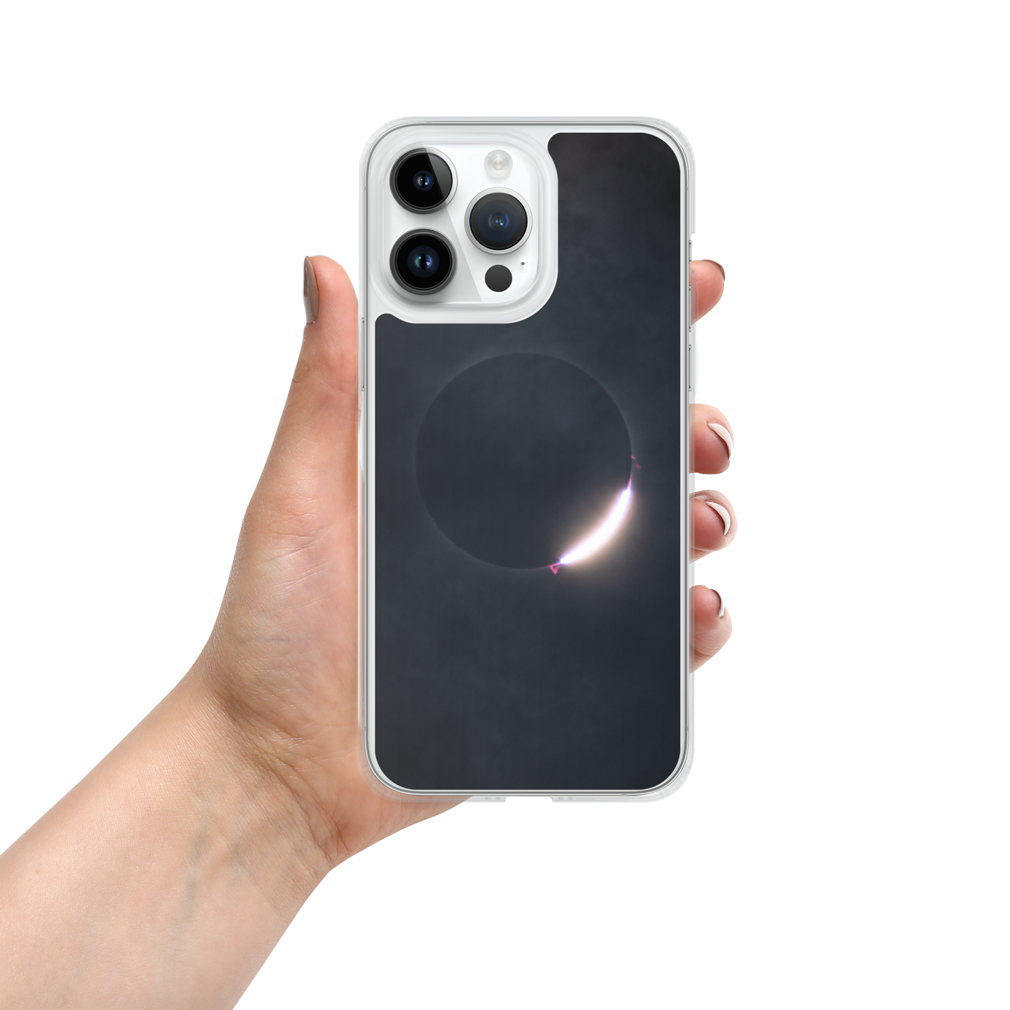 2024 Solar Eclipse Diamond Ring iPhone Clear Case - Protect Your iPhone with Stellar Style 🌞🌙
