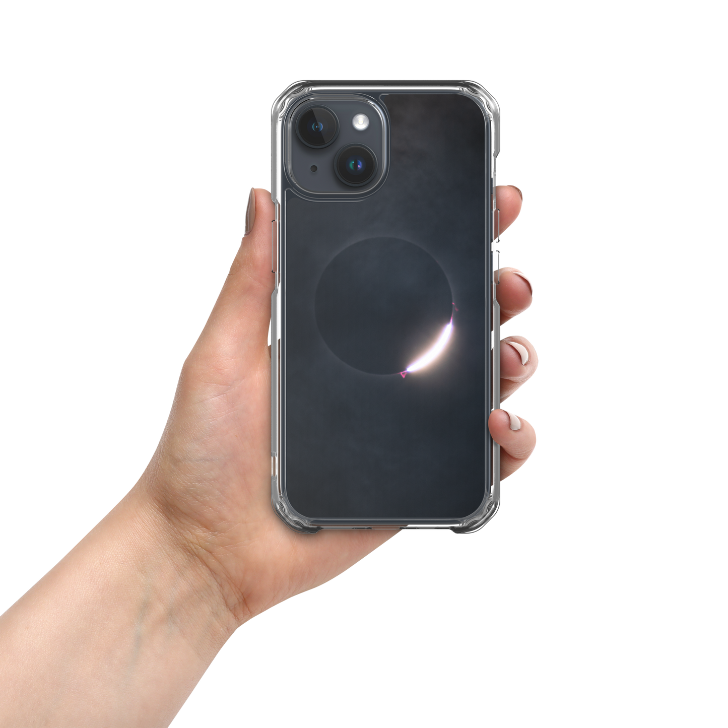 2024 Solar Eclipse Diamond Ring iPhone Clear Case - Protect Your iPhone with Stellar Style 🌞🌙