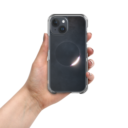 2024 Solar Eclipse Diamond Ring iPhone Clear Case - Protect Your iPhone with Stellar Style 🌞🌙