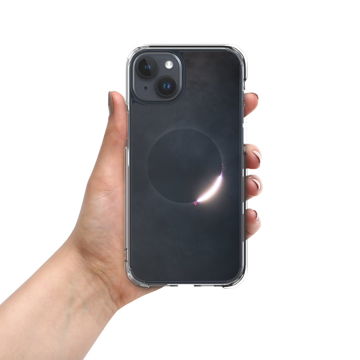 2024 Solar Eclipse Diamond Ring iPhone Clear Case - Protect Your iPhone with Stellar Style 🌞🌙