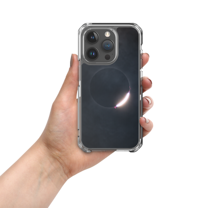 2024 Solar Eclipse Diamond Ring iPhone Clear Case - Protect Your iPhone with Stellar Style 🌞🌙
