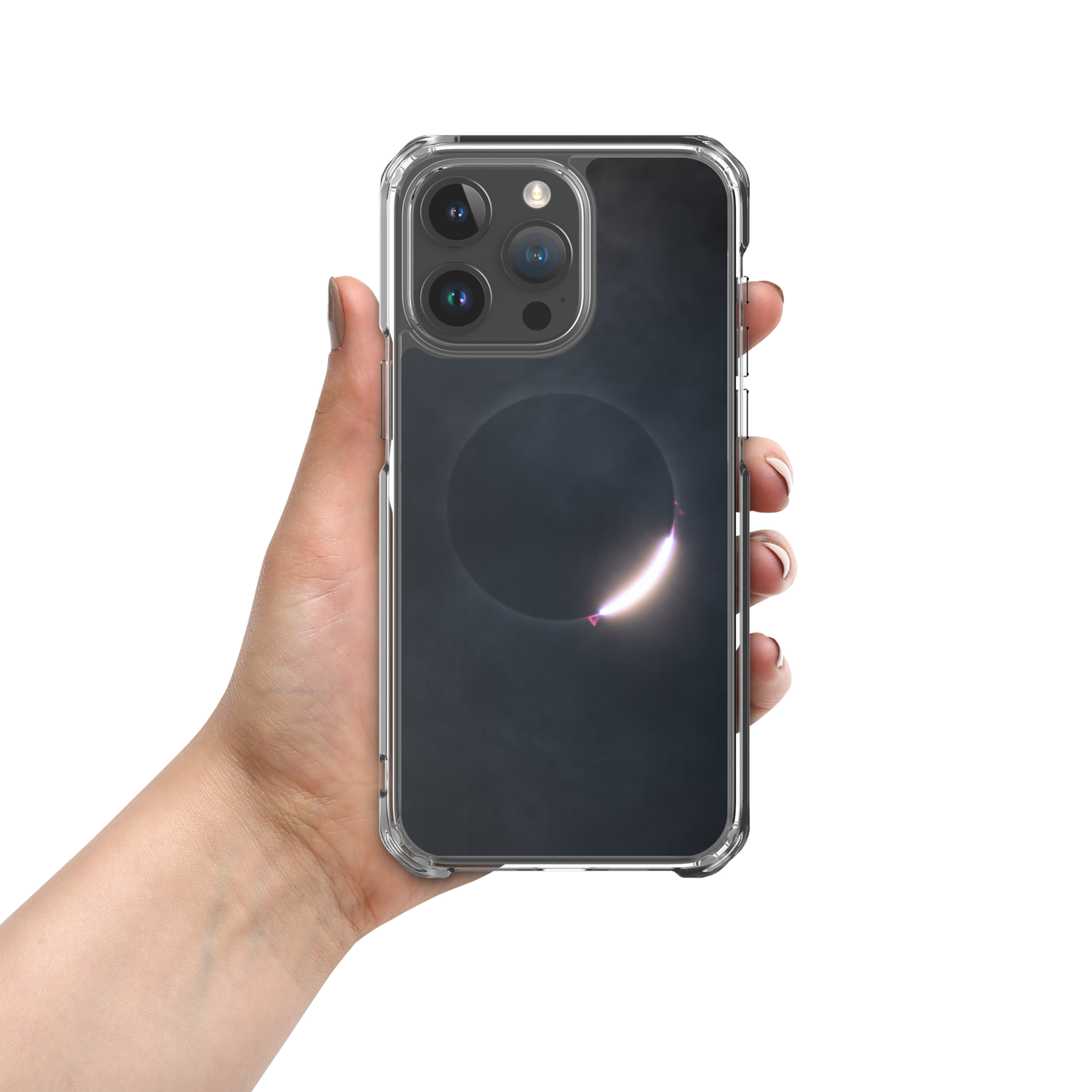 2024 Solar Eclipse Diamond Ring iPhone Clear Case - Protect Your iPhone with Stellar Style 🌞🌙