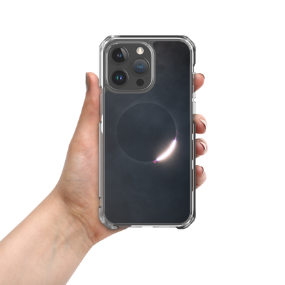 2024 Solar Eclipse Diamond Ring iPhone Clear Case - Protect Your iPhone with Stellar Style 🌞🌙