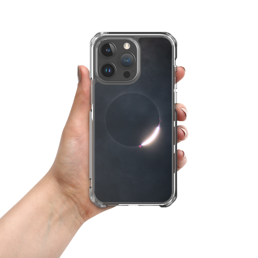 2024 Solar Eclipse Diamond Ring iPhone Clear Case - Protect Your iPhone with Stellar Style 🌞🌙