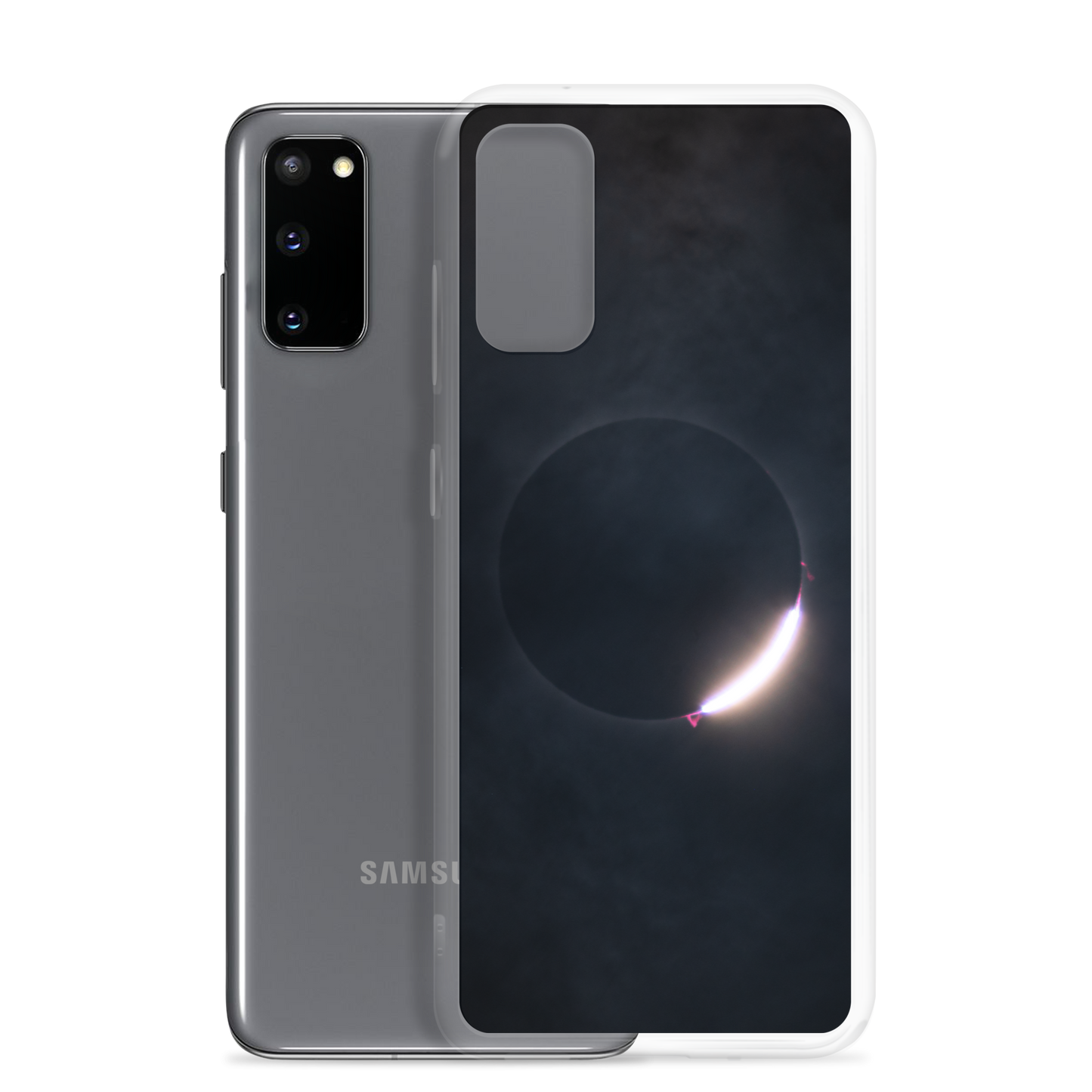 2024 Solar Eclipse Diamond Ring Samsung Clear Case - Protect Your Samsung Phone with Stellar Style 🌞🌙