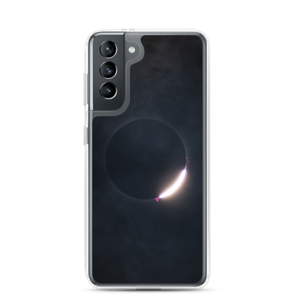 2024 Solar Eclipse Diamond Ring Samsung Clear Case - Protect Your Samsung Phone with Stellar Style 🌞🌙