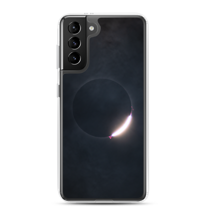 2024 Solar Eclipse Diamond Ring Samsung Clear Case - Protect Your Samsung Phone with Stellar Style 🌞🌙