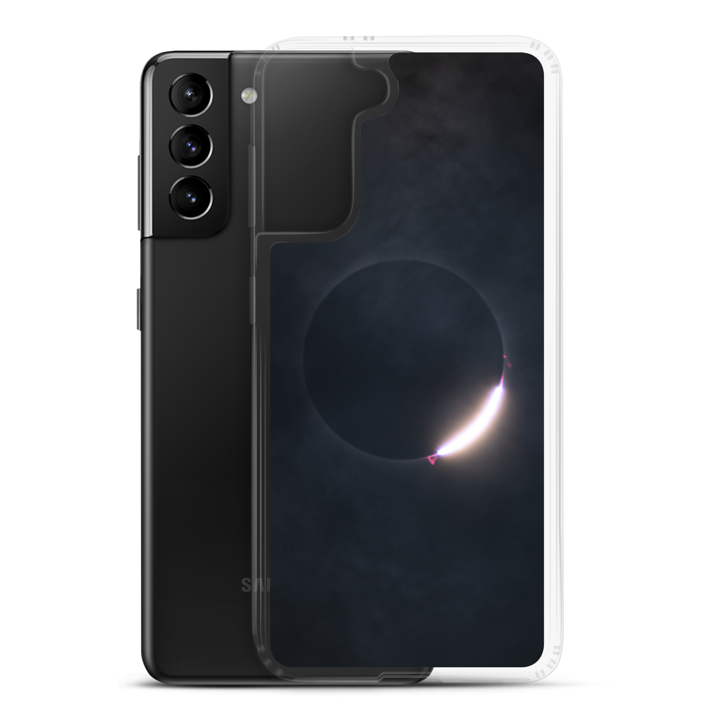 2024 Solar Eclipse Diamond Ring Samsung Clear Case - Protect Your Samsung Phone with Stellar Style 🌞🌙