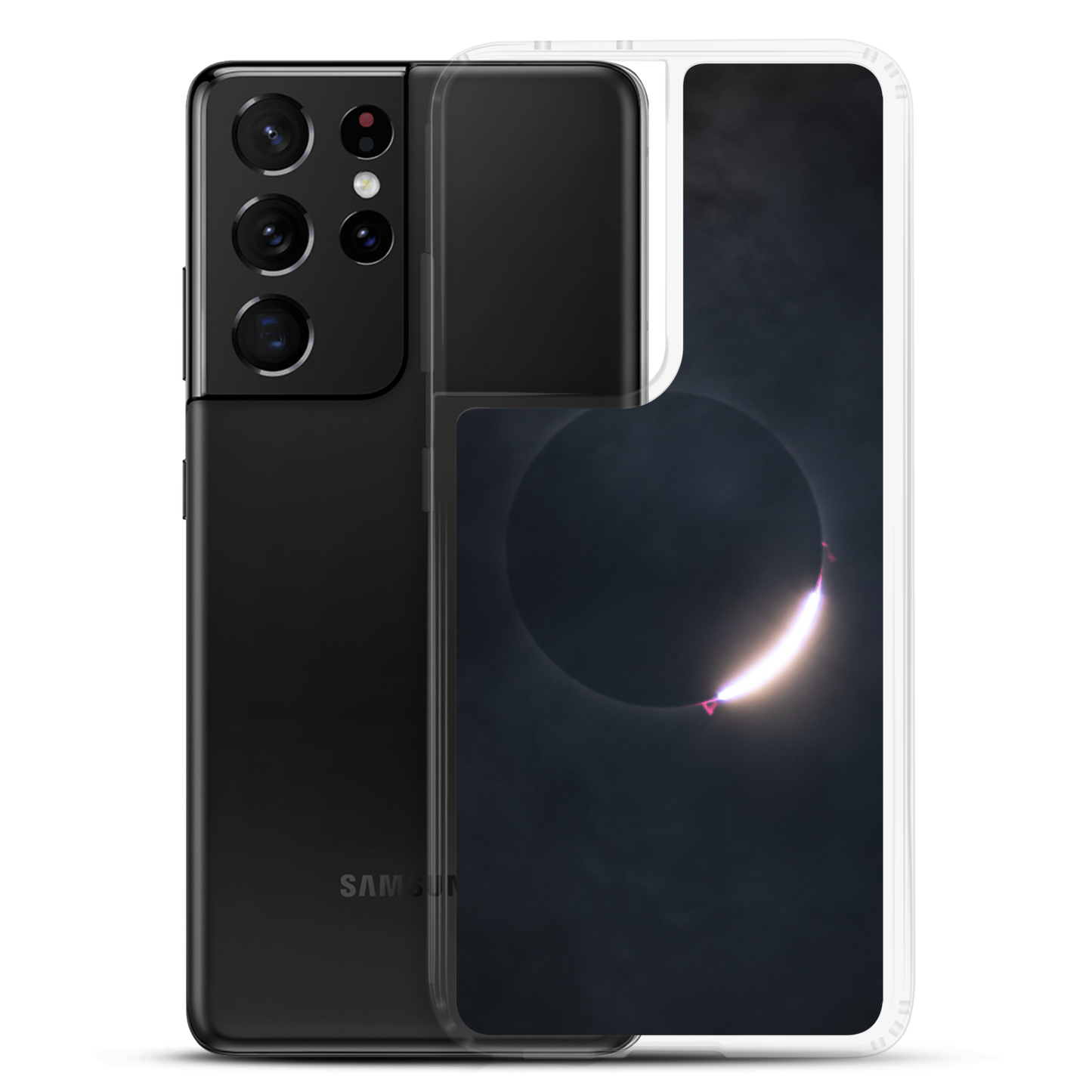 2024 Solar Eclipse Diamond Ring Samsung Clear Case - Protect Your Samsung Phone with Stellar Style 🌞🌙