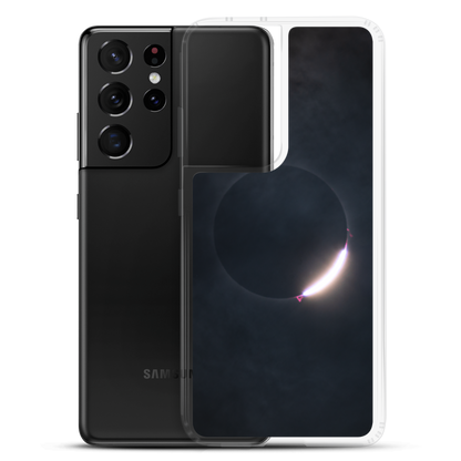 2024 Solar Eclipse Diamond Ring Samsung Clear Case - Protect Your Samsung Phone with Stellar Style 🌞🌙