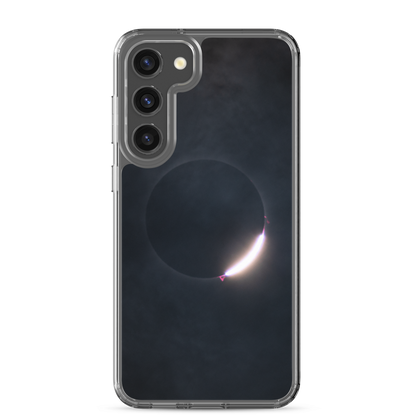 2024 Solar Eclipse Diamond Ring Samsung Clear Case - Protect Your Samsung Phone with Stellar Style 🌞🌙