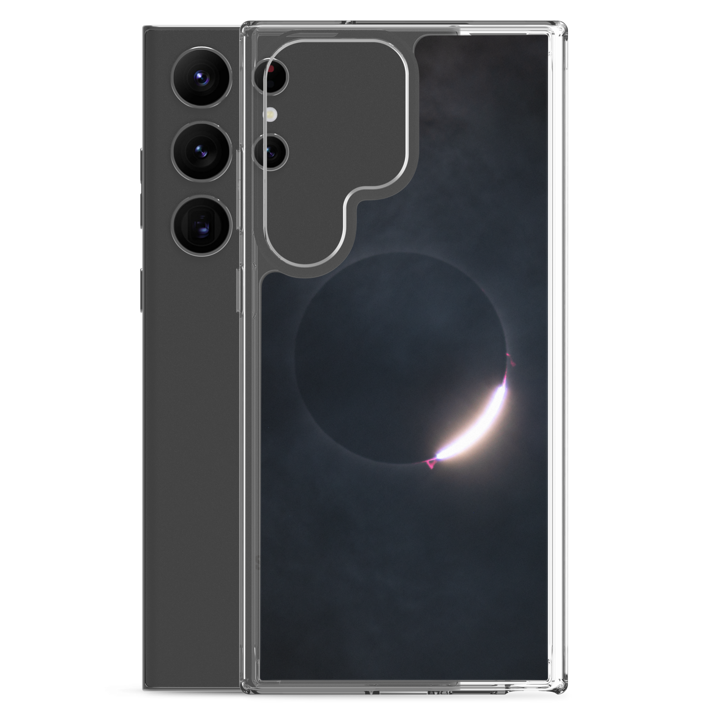 2024 Solar Eclipse Diamond Ring Samsung Clear Case - Protect Your Samsung Phone with Stellar Style 🌞🌙