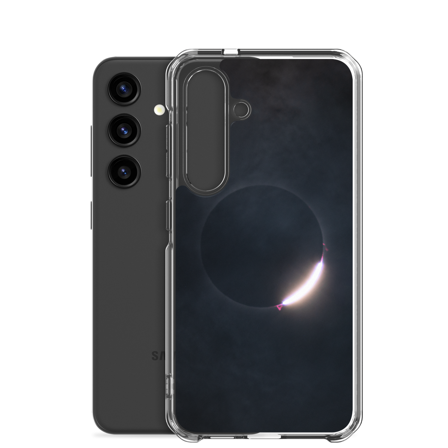 2024 Solar Eclipse Diamond Ring Samsung Clear Case - Protect Your Samsung Phone with Stellar Style 🌞🌙