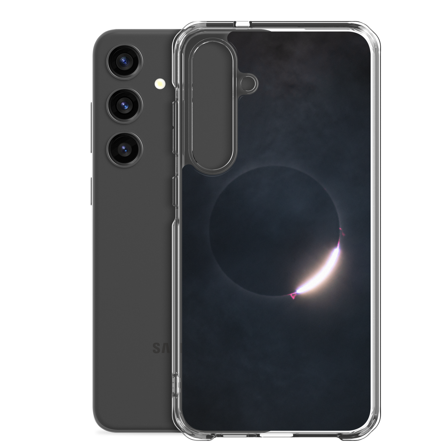 2024 Solar Eclipse Diamond Ring Samsung Clear Case - Protect Your Samsung Phone with Stellar Style 🌞🌙