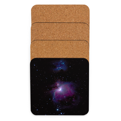 Orion Nebula Cosmic Coaster with Cork Backing