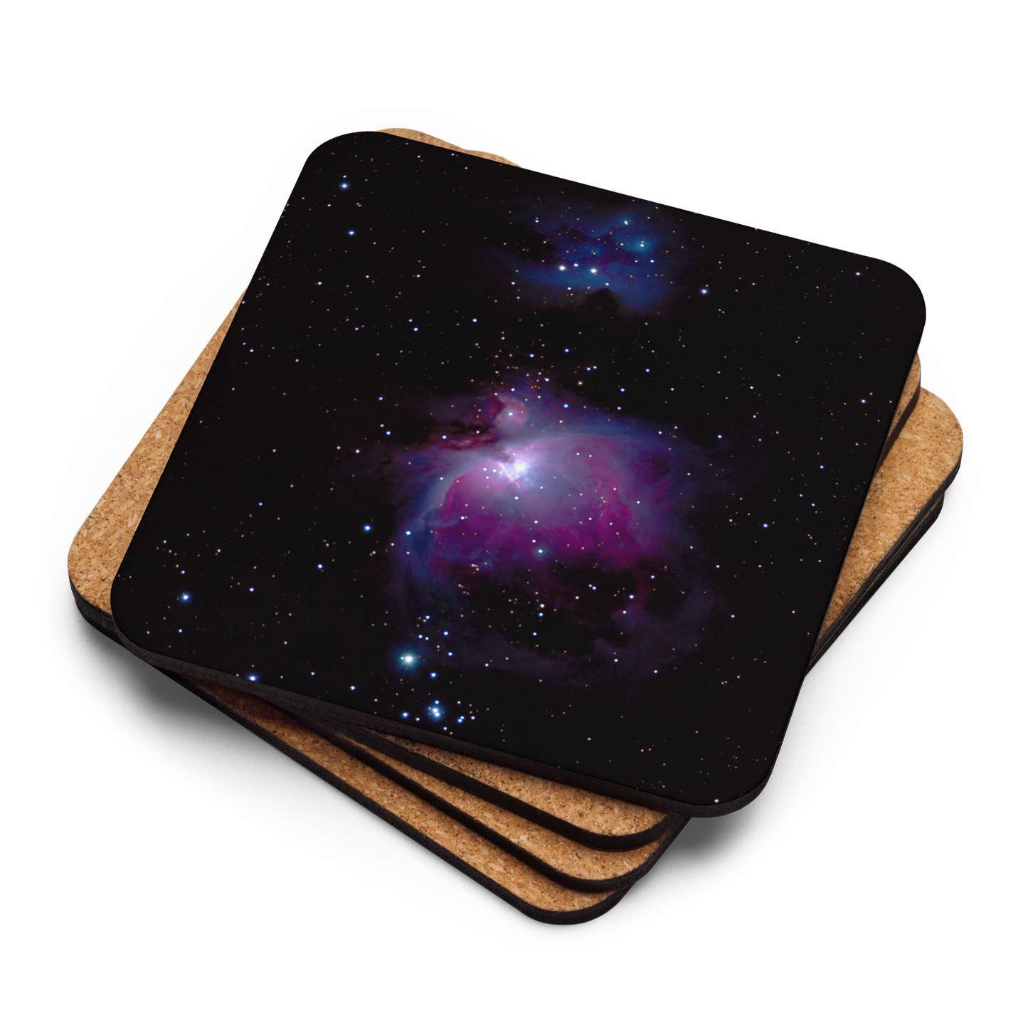 Orion Nebula Cosmic Coaster with Cork Backing