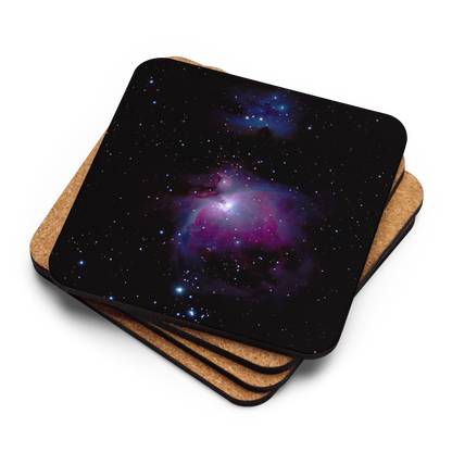 Orion Nebula Cosmic Coaster with Cork Backing